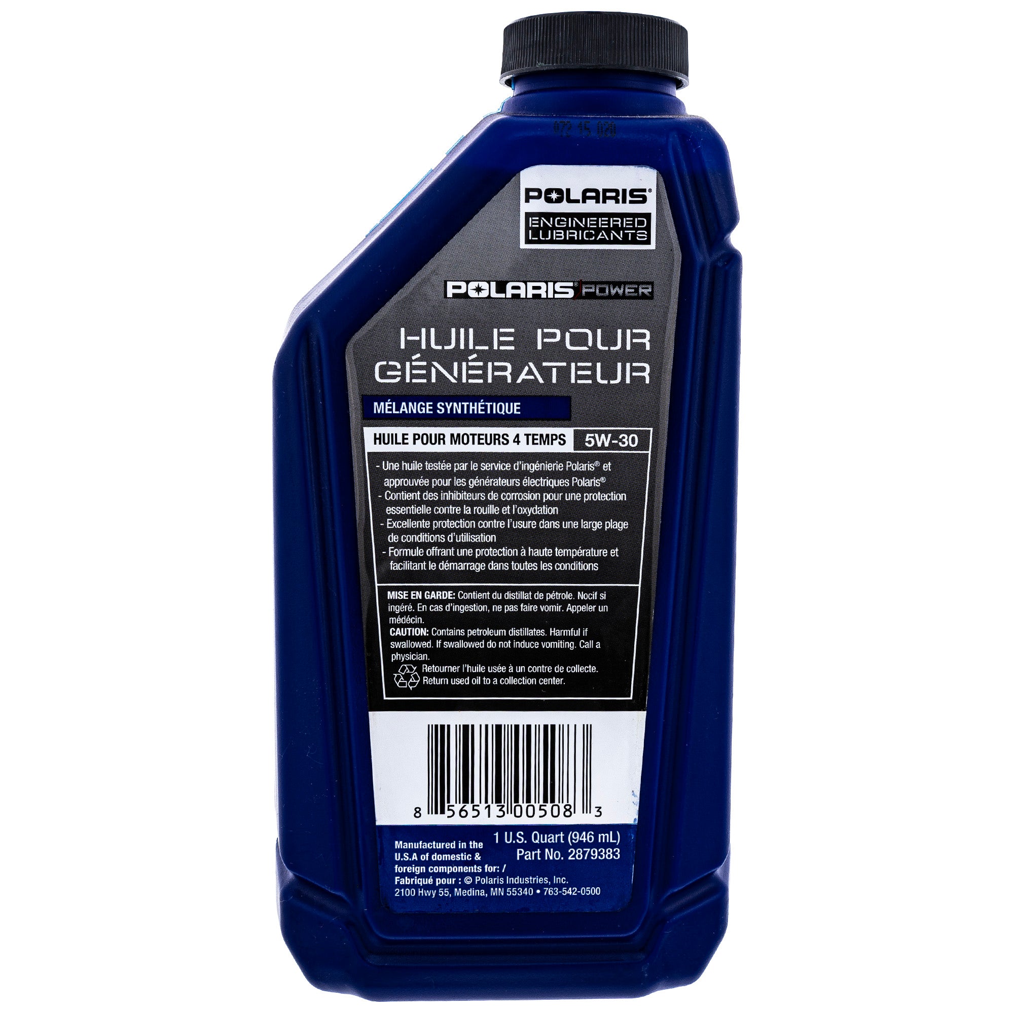 Polaris 2879383 Genuine OEM 1 Quart Power Generator Oil Synthetic Blend SAE 5W-30 4-Cycle