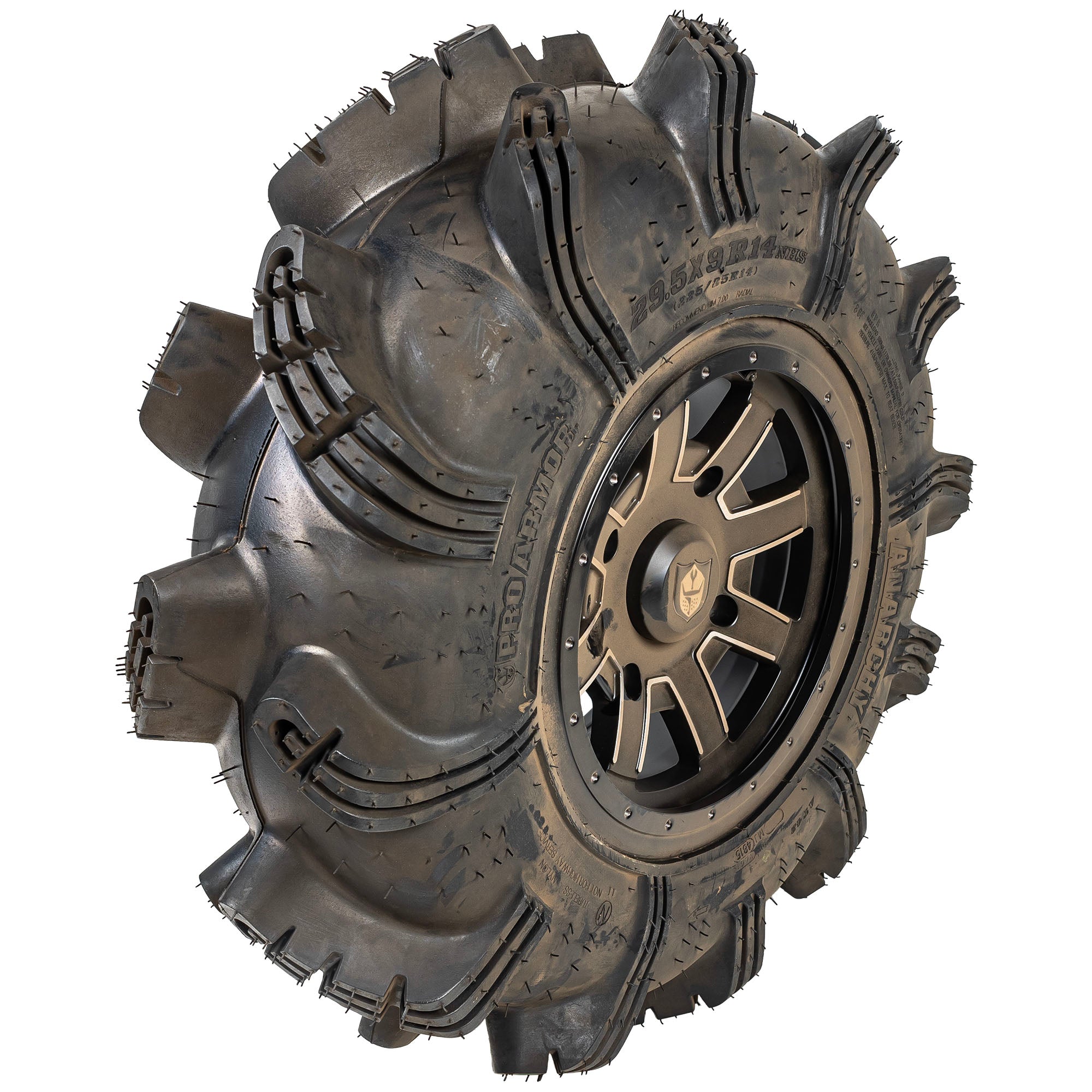 Polaris 2881385 Pro Armor Matte Black Reblr & Anarchy 29.5R14 Wheel Tire Combo Set of 4