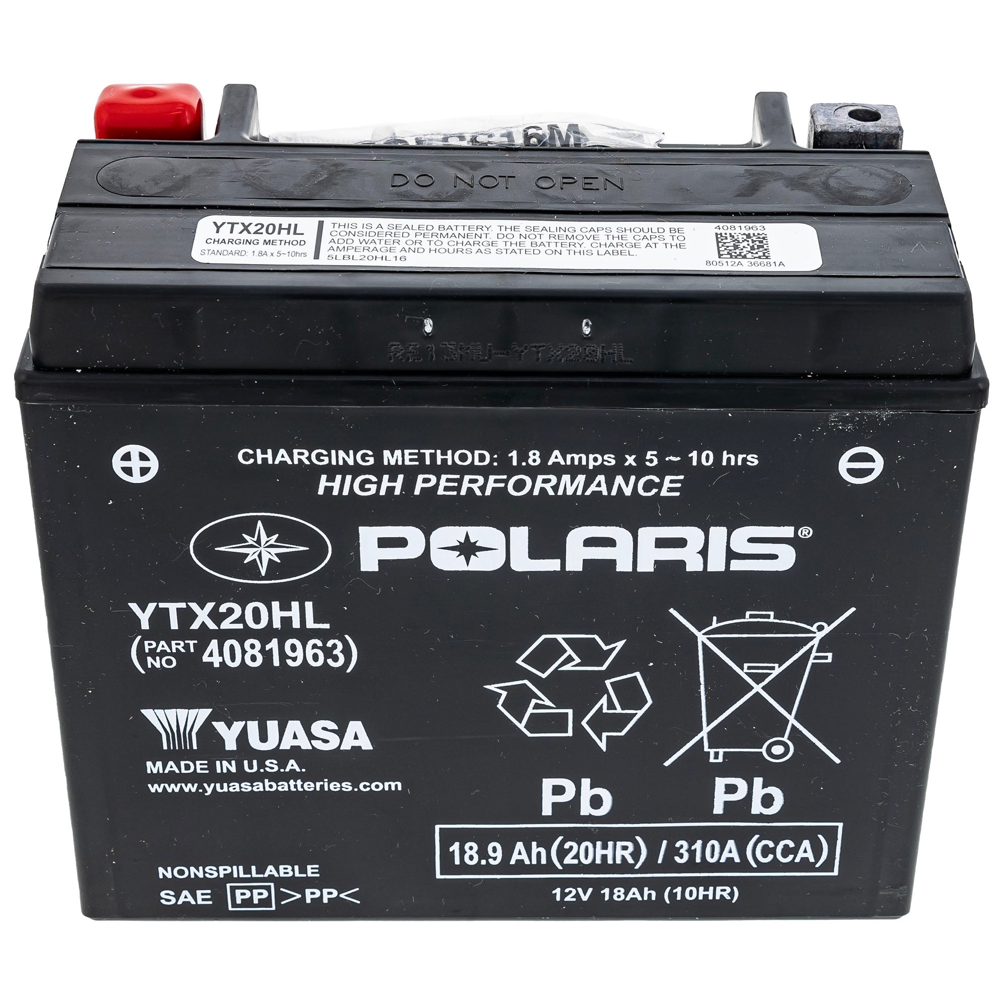 Polaris 4081963 Battery 18AH RZR Sportsman Scrambler 1000 800 500 850 550 XP  XC