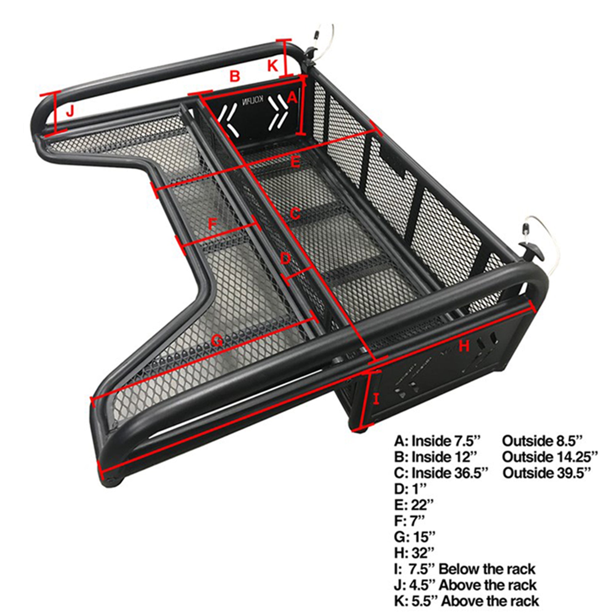 Kolpin 53300 Polaris  Rear Drop Basket Rack Collapsible Tailgate Universal ATV