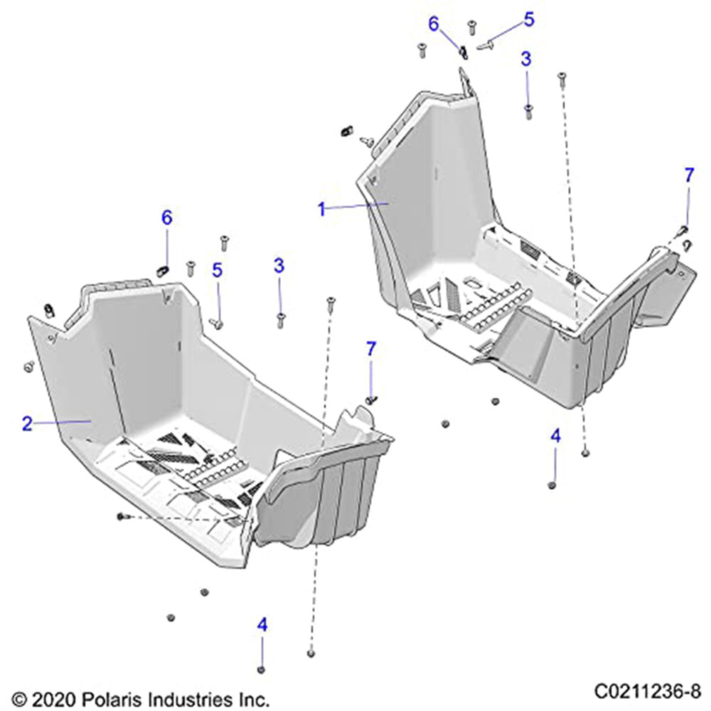 Polaris 5450524-070 Black Right Hand Footwell Sportsman Hawkeye 570 450 SP