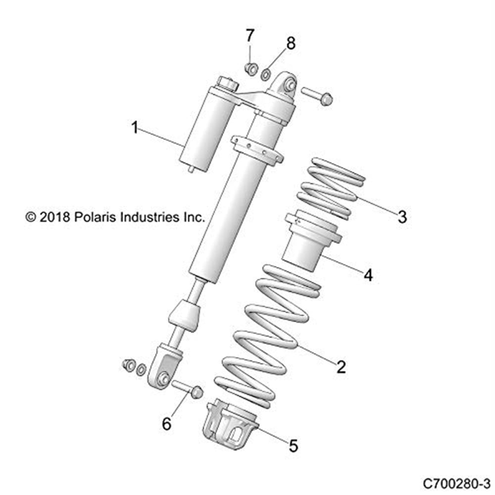 Polaris 7044857 Front Left Hand Piggyback Shock RZR 1000 XP  Turbo  4 2017-2023