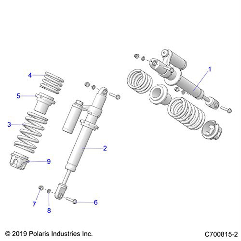Polaris 7045321 Front Left Hand Shock General 1000 XP 2020-2025