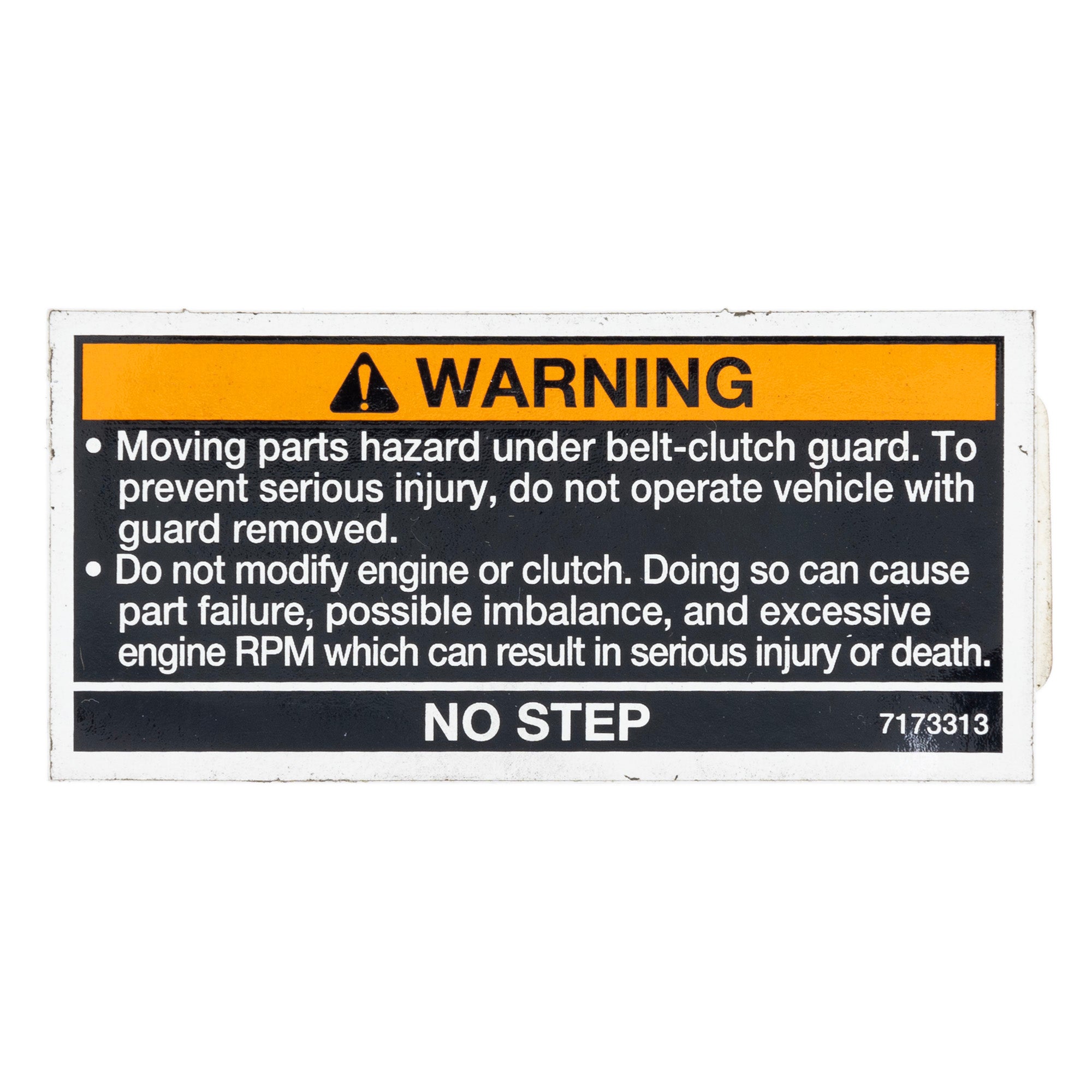Polaris 7173313 No Step Clutch Cover Warning Decal Sawtooth Phoenix Limited 200