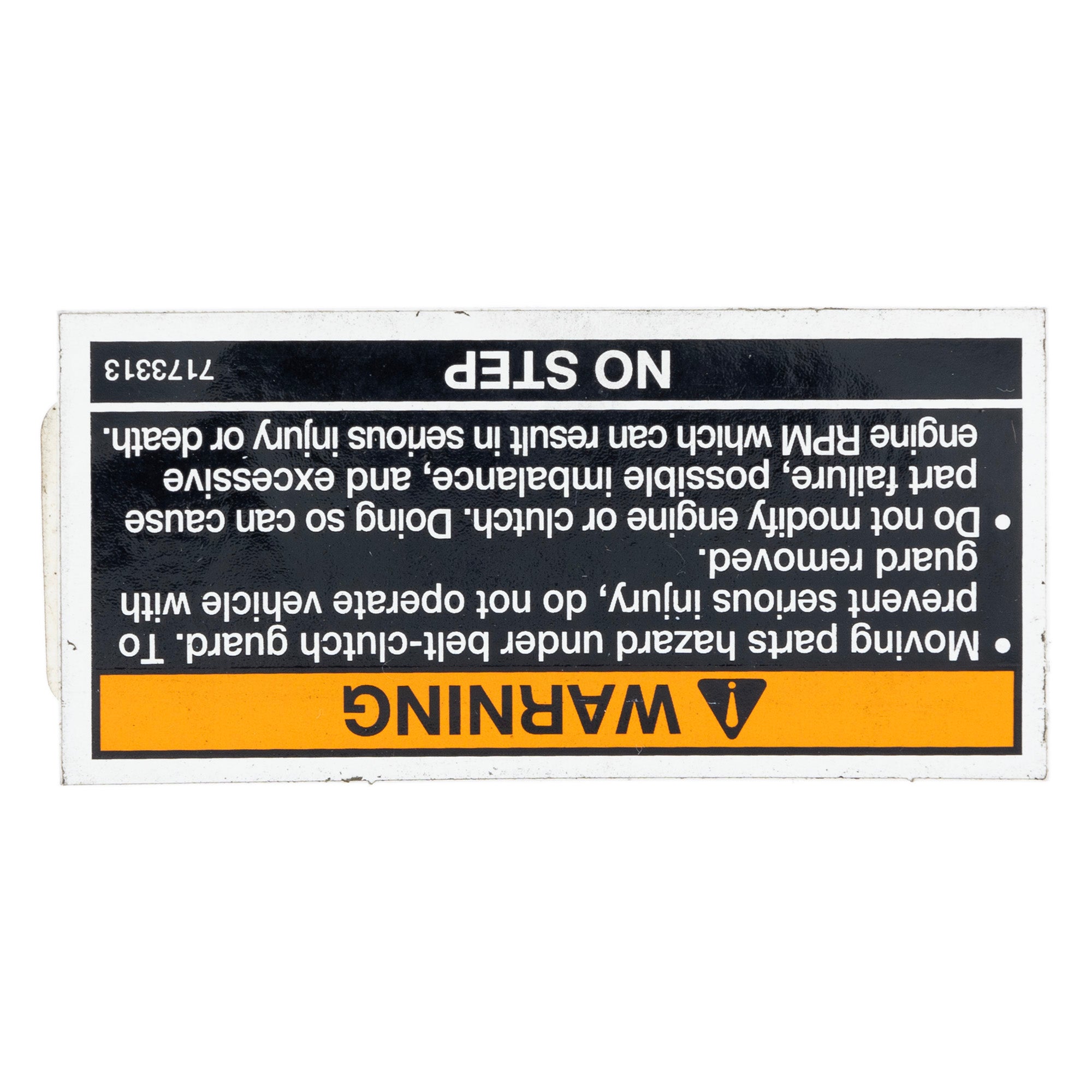 Polaris No Step Clutch Cover Warning Decal 7173313