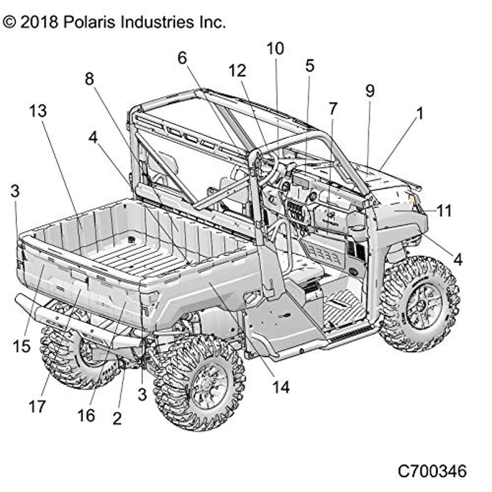 Polaris 7187501 Right Hand Ranger Side Box Decal Ranger 1000 XP  Crew 2018-2020