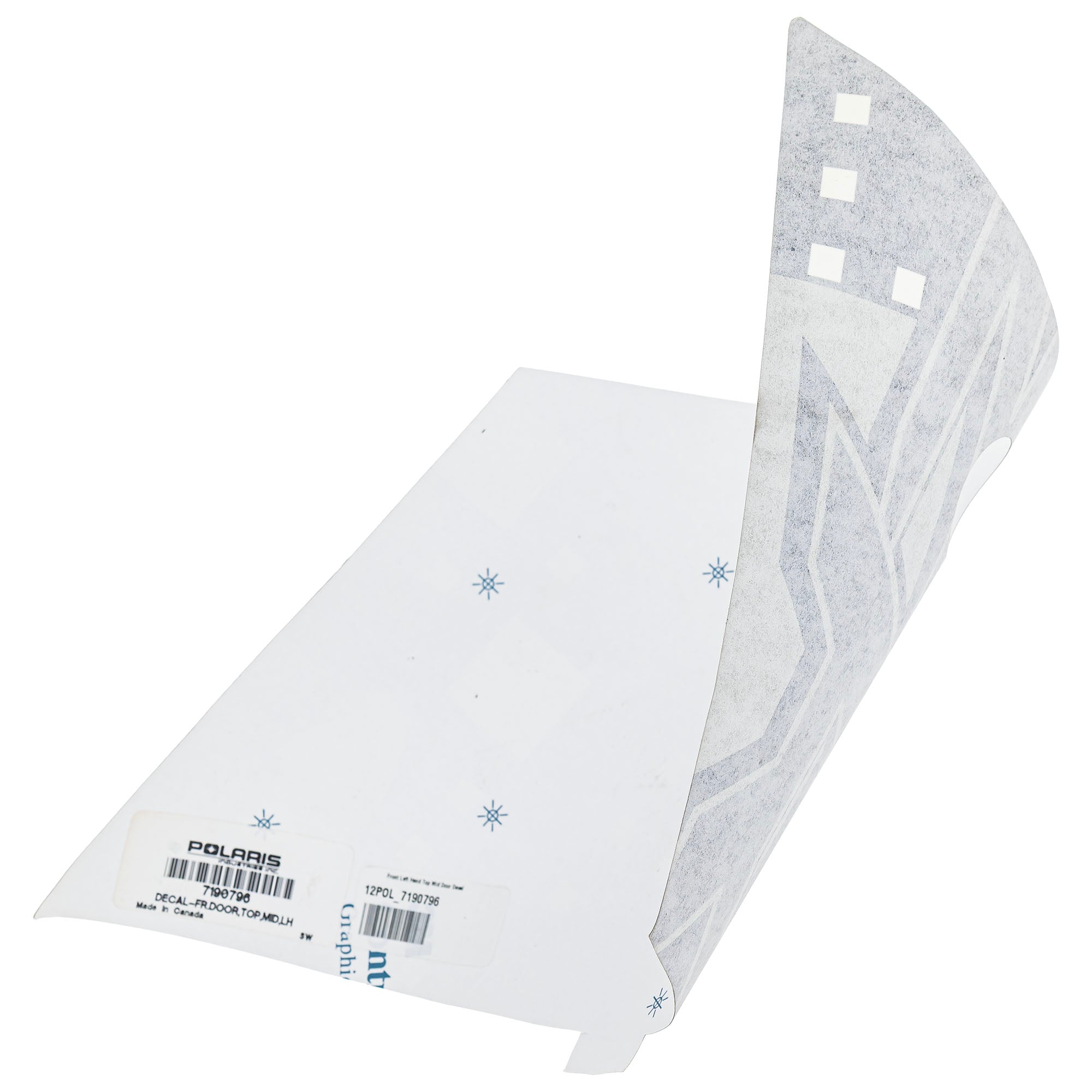 Polaris 7190796 Front Left Hand Top Mid Door Decal RZR XP EPS Lifter High
