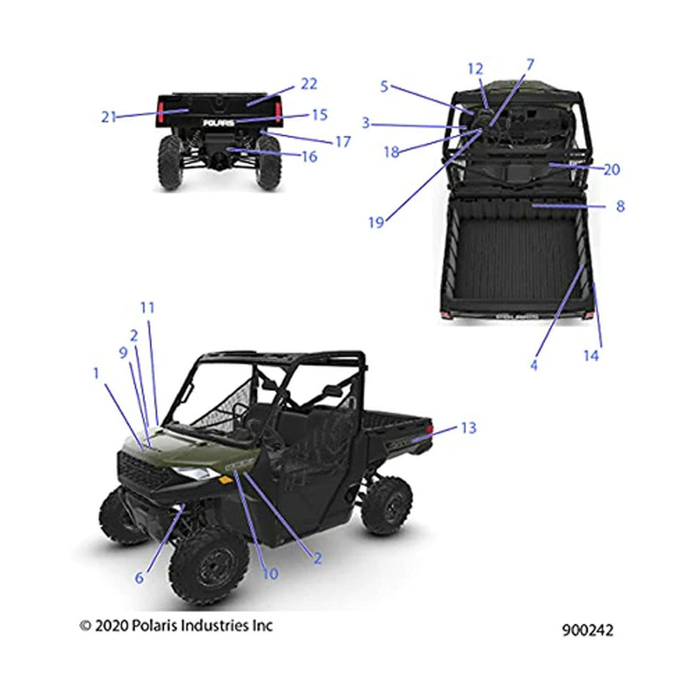 Polaris 7191007 Right Hand ABS Ranger Decal Ranger 1000 XP 2019-2024
