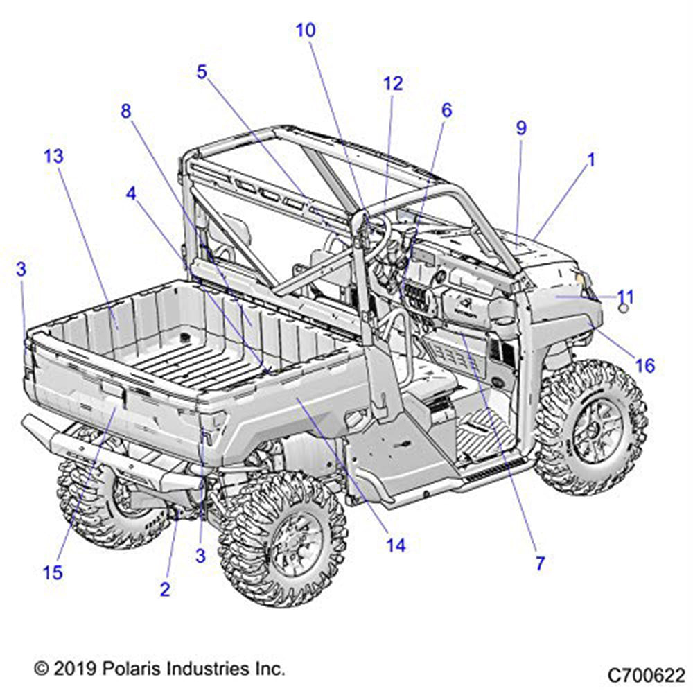 Polaris 7191521 Front Right Hand Side 1000 Fender Decal Ranger 1000 2020