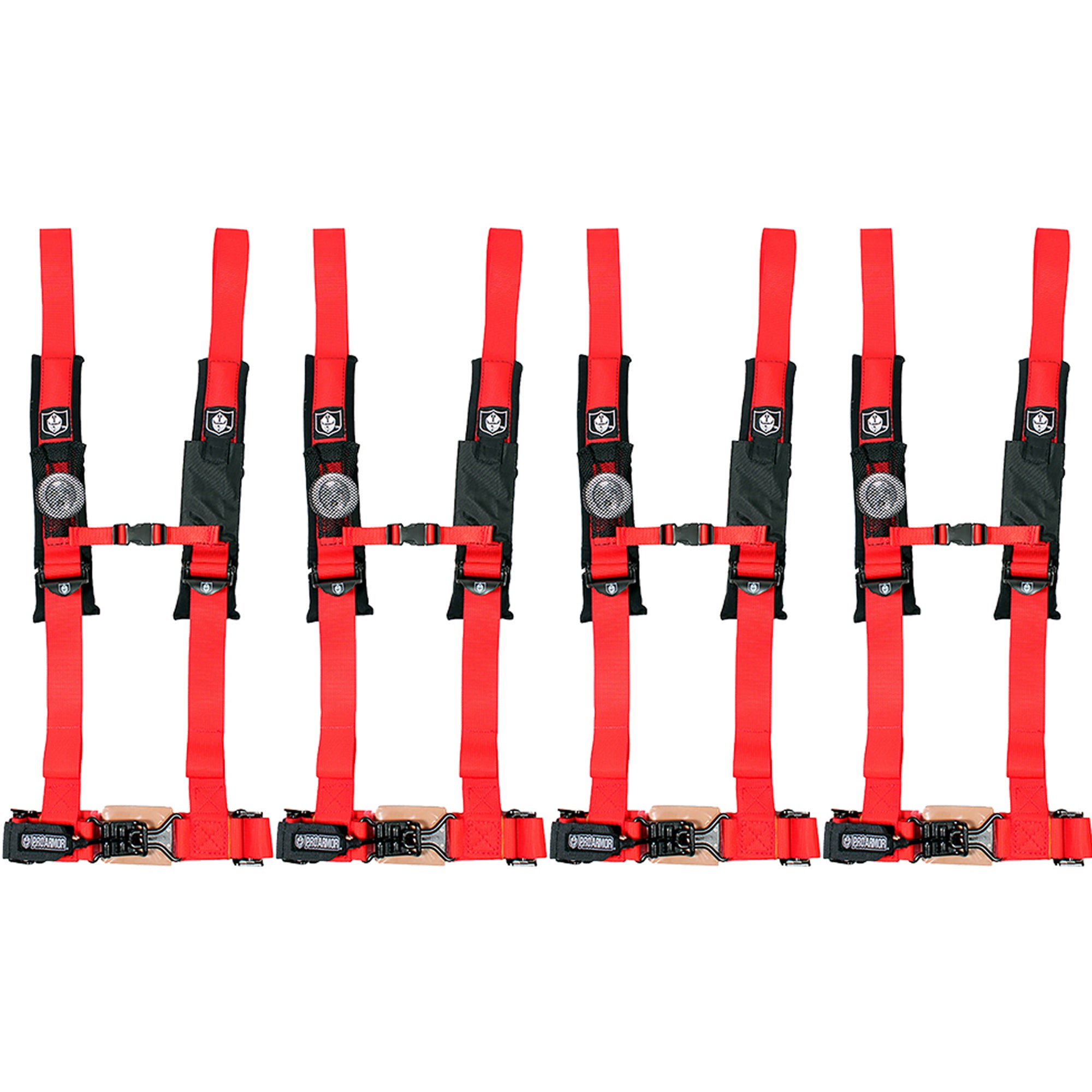 Pro Armor A114220RD Red Seat Belt 4 Point 2" Harness 1000 900 570 800 (4-PACK)