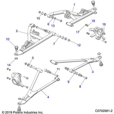 Polaris Blue Front Left Upper Control Arm 1544322-751