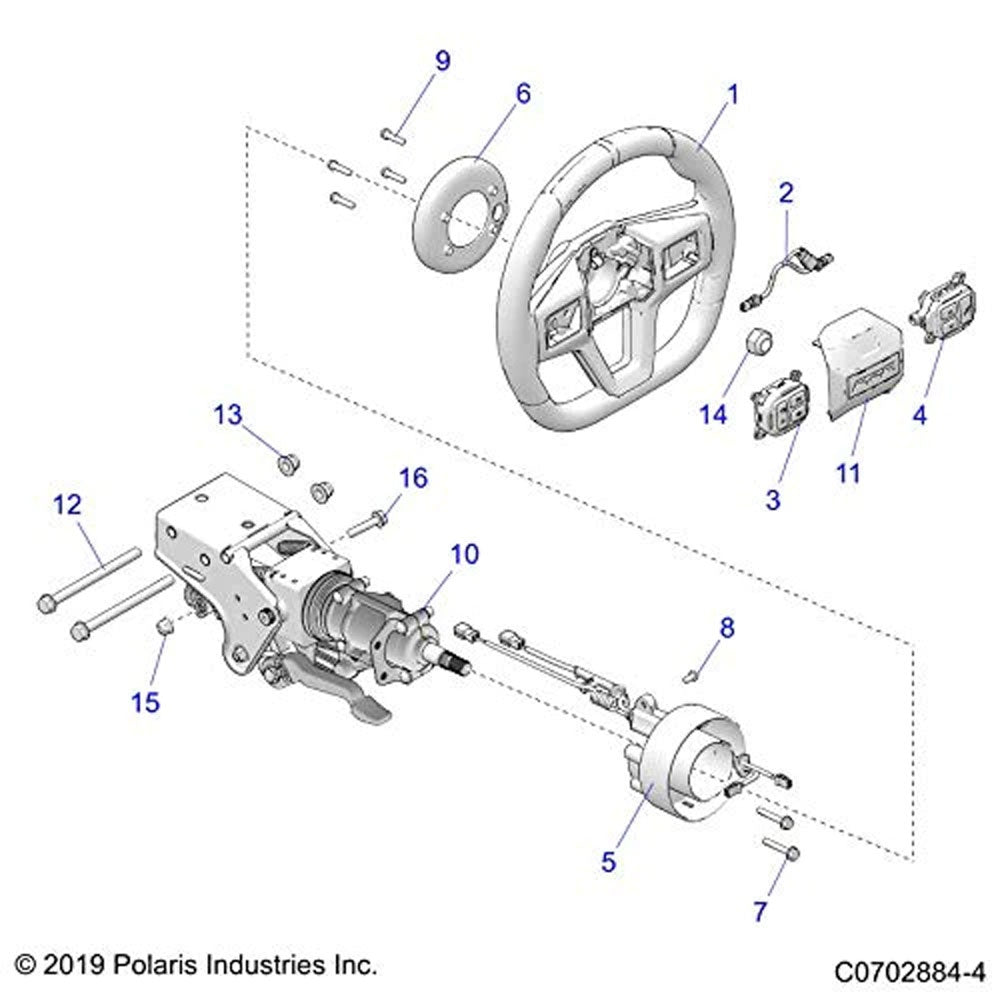 Polaris Two Button Mod Steering Wheel 1824954
