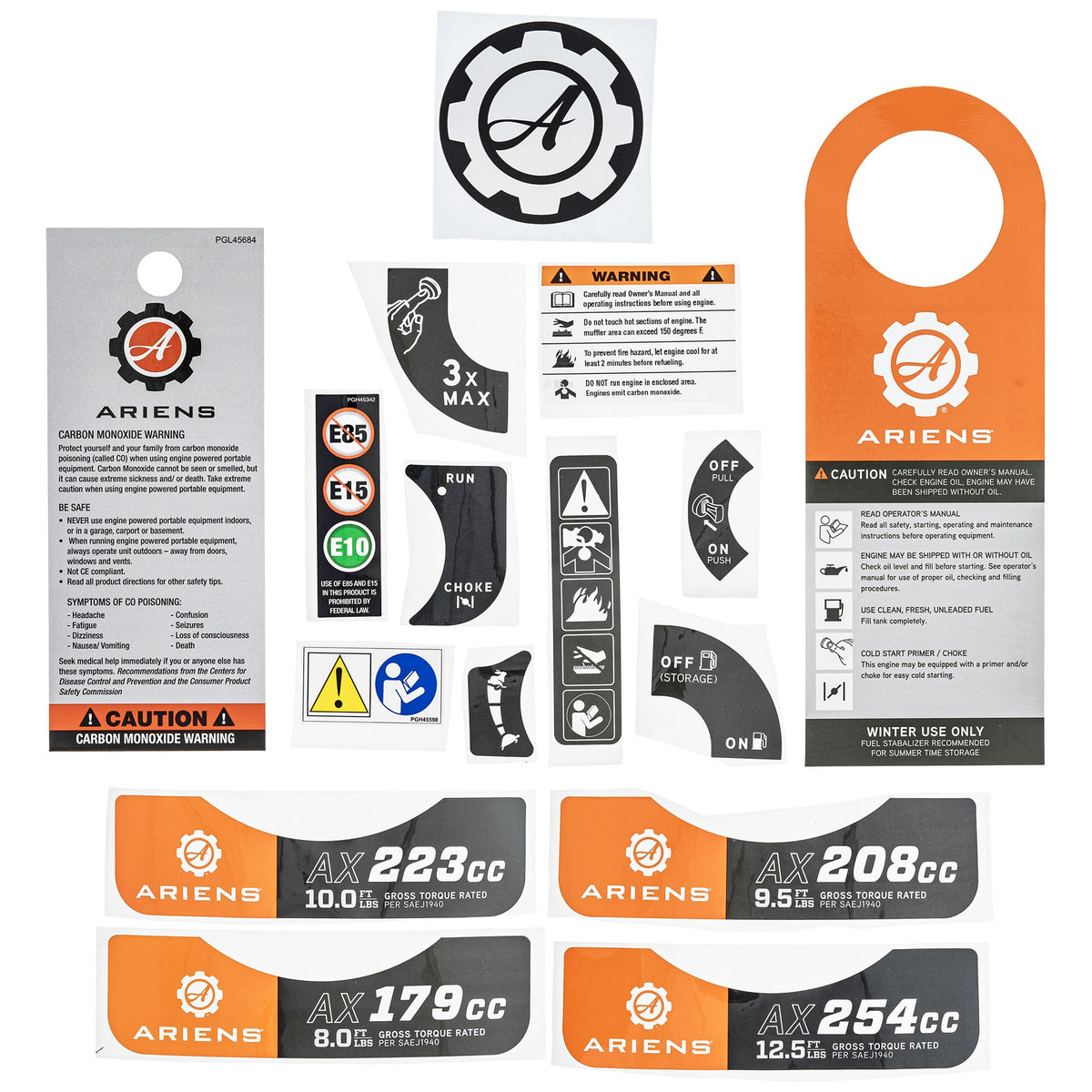 Ariens 20001680 LABEL KIT Track RapidTrak Deluxe Compact 28 24 20001179 20001656