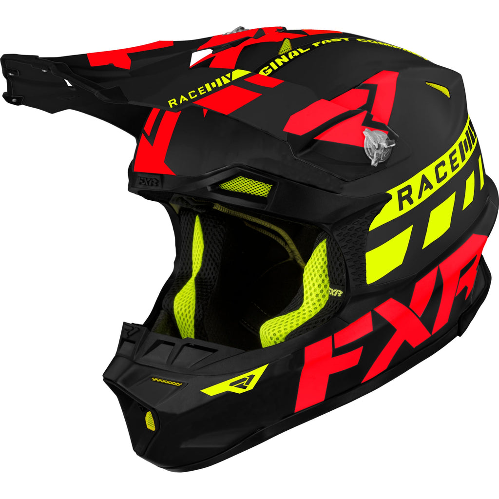FXR Blade Race Div Offroad Helmet Black/Inferno