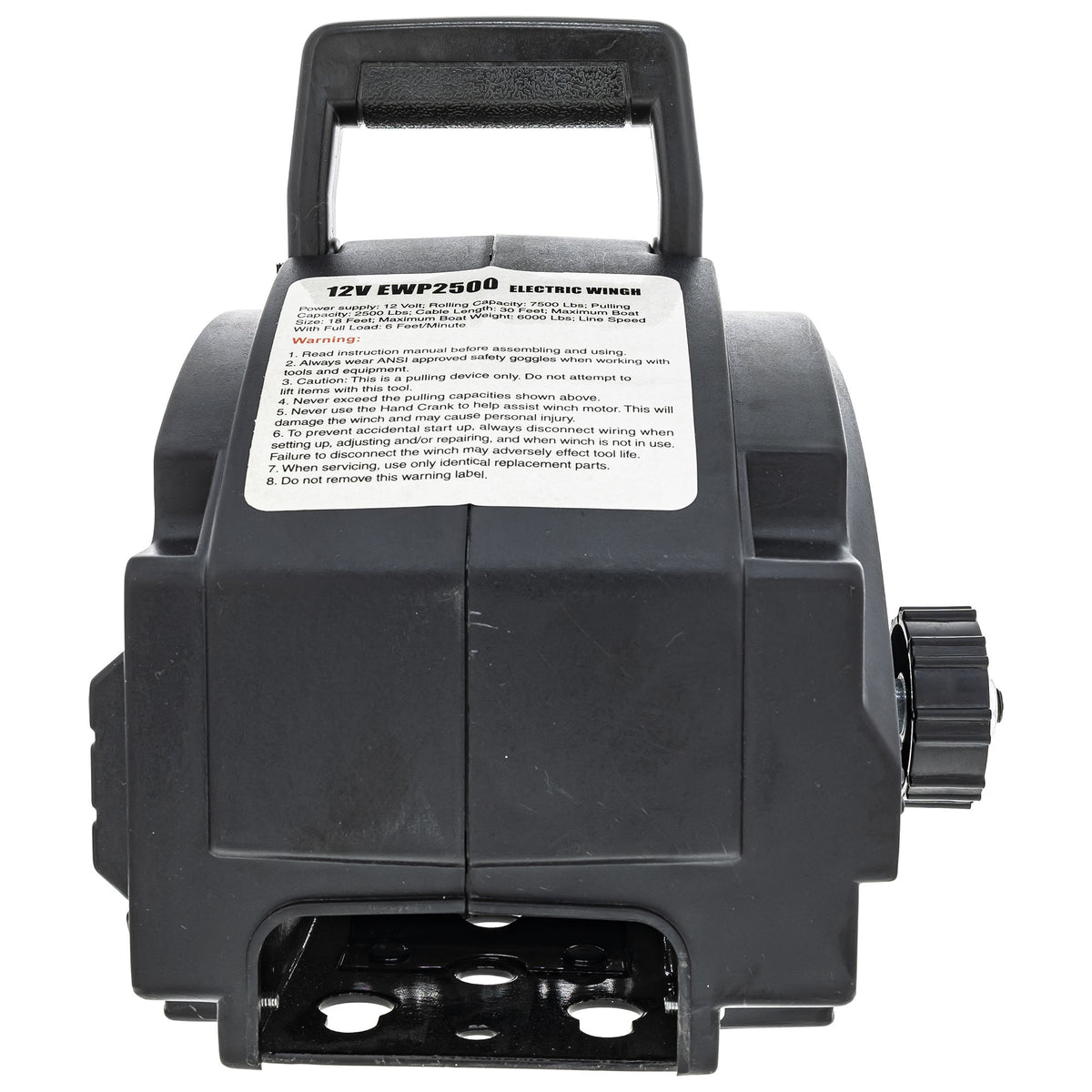 Kimpex 258024 Portable Electric Winch 2500 Lbs 300W 25 Amps 12V Motor