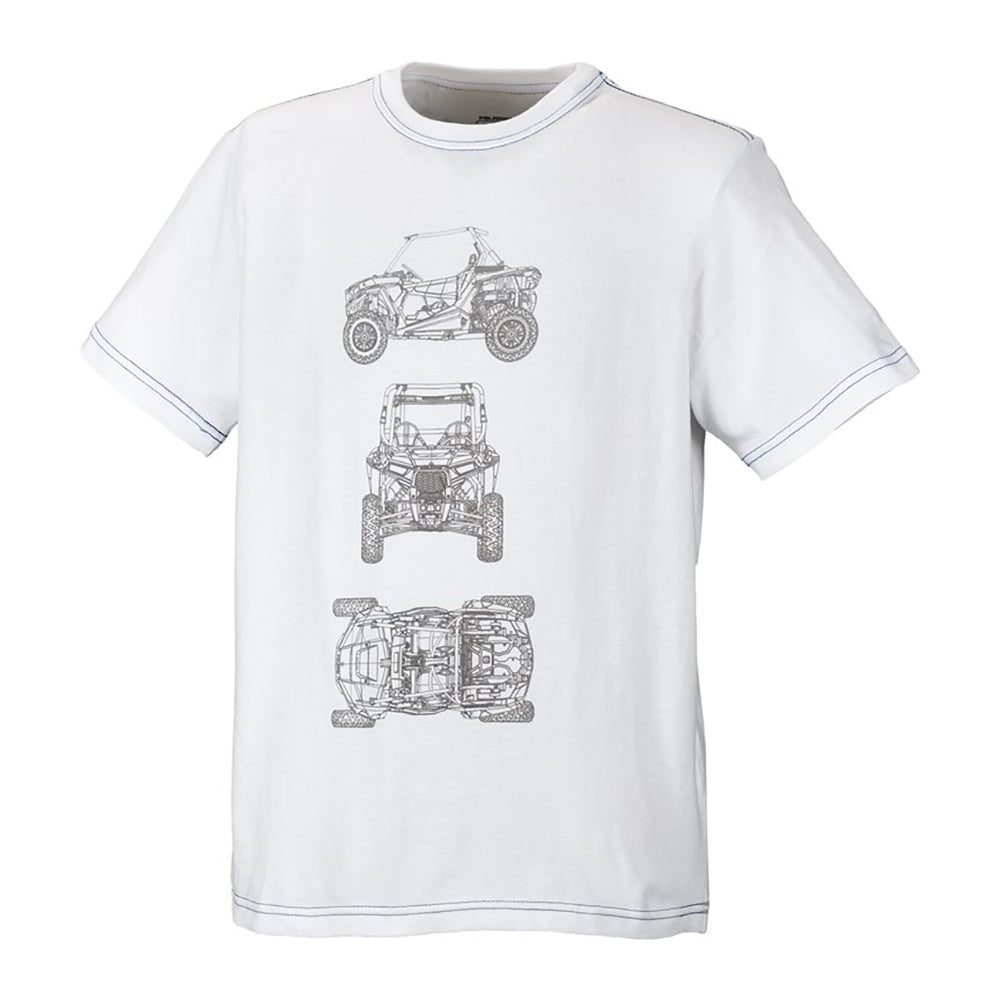 Polaris Youth RZR CAD Blueprint Short Sleeve T-Shirt 286607909