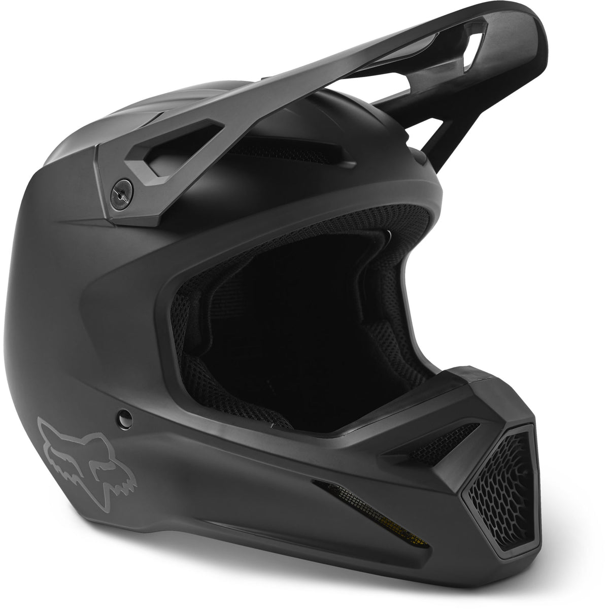 Fox Racing Youth V1 Matte Black Motocross Helmet 29739-255-YL