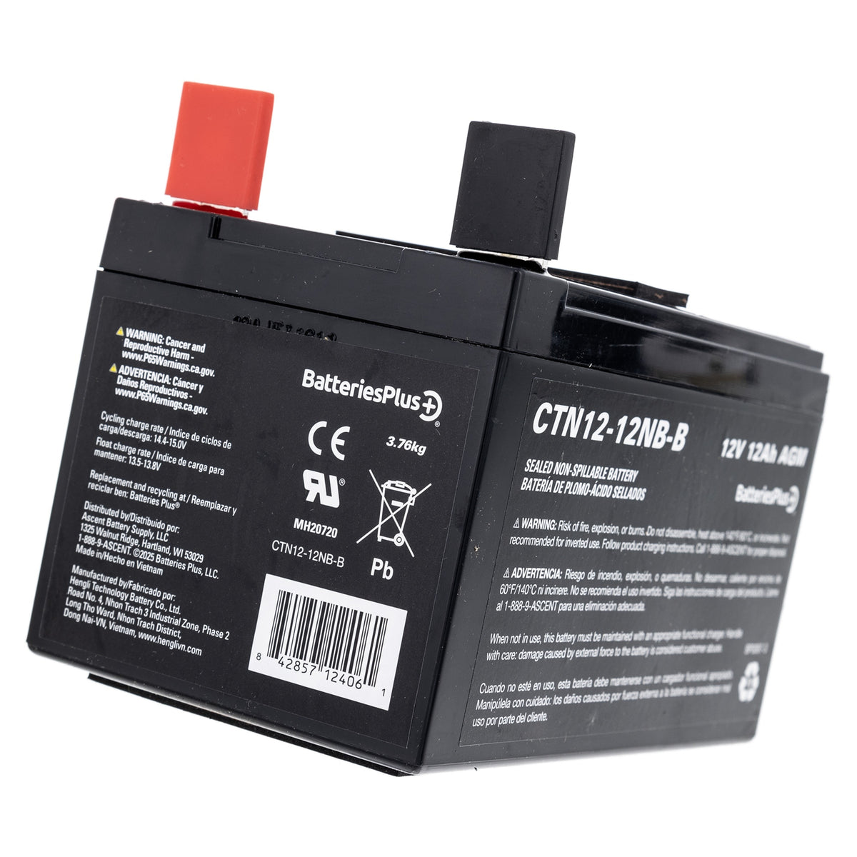Ariens 30314500 Gravely 12V 12A 190CCA Battery OEM Apex Ikon Zoom Pro-Turn Edge Snow