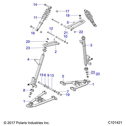 Polaris 1824973-458 Matte Black Left Hand Steering Spindle