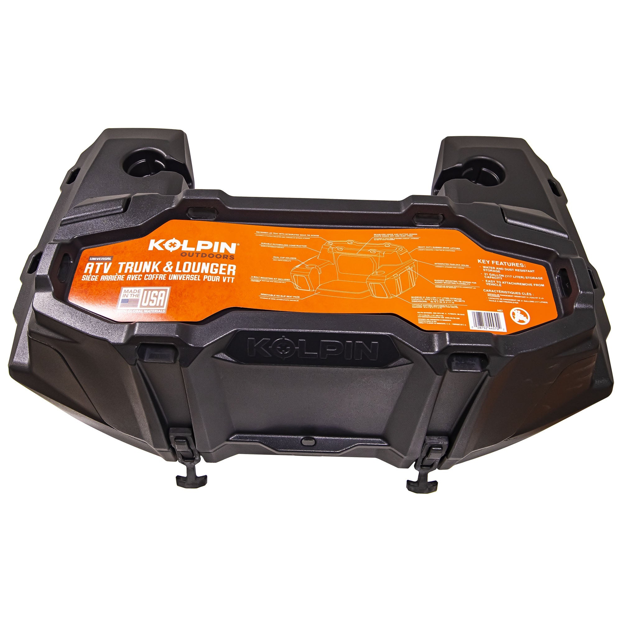 Kolpin 4457 ATV Trunk & Lounger 31gal Storage Removable Non-Slip Seat Pads