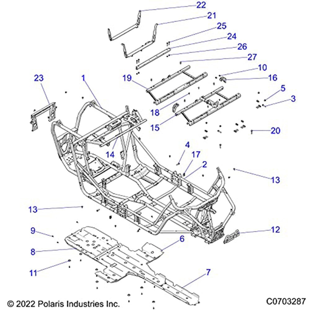 Polaris Black Front Seat Support Bracket 5258097-329