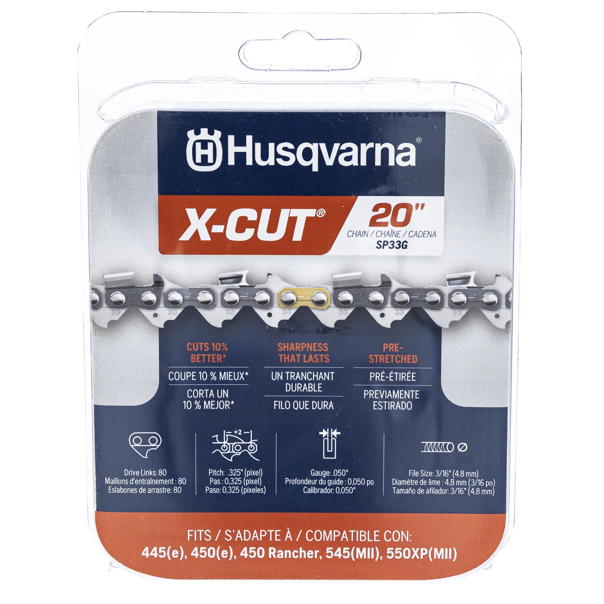 Husqvarna 581643604 20" Chainsaw Chain .325 050 80DL 531309680