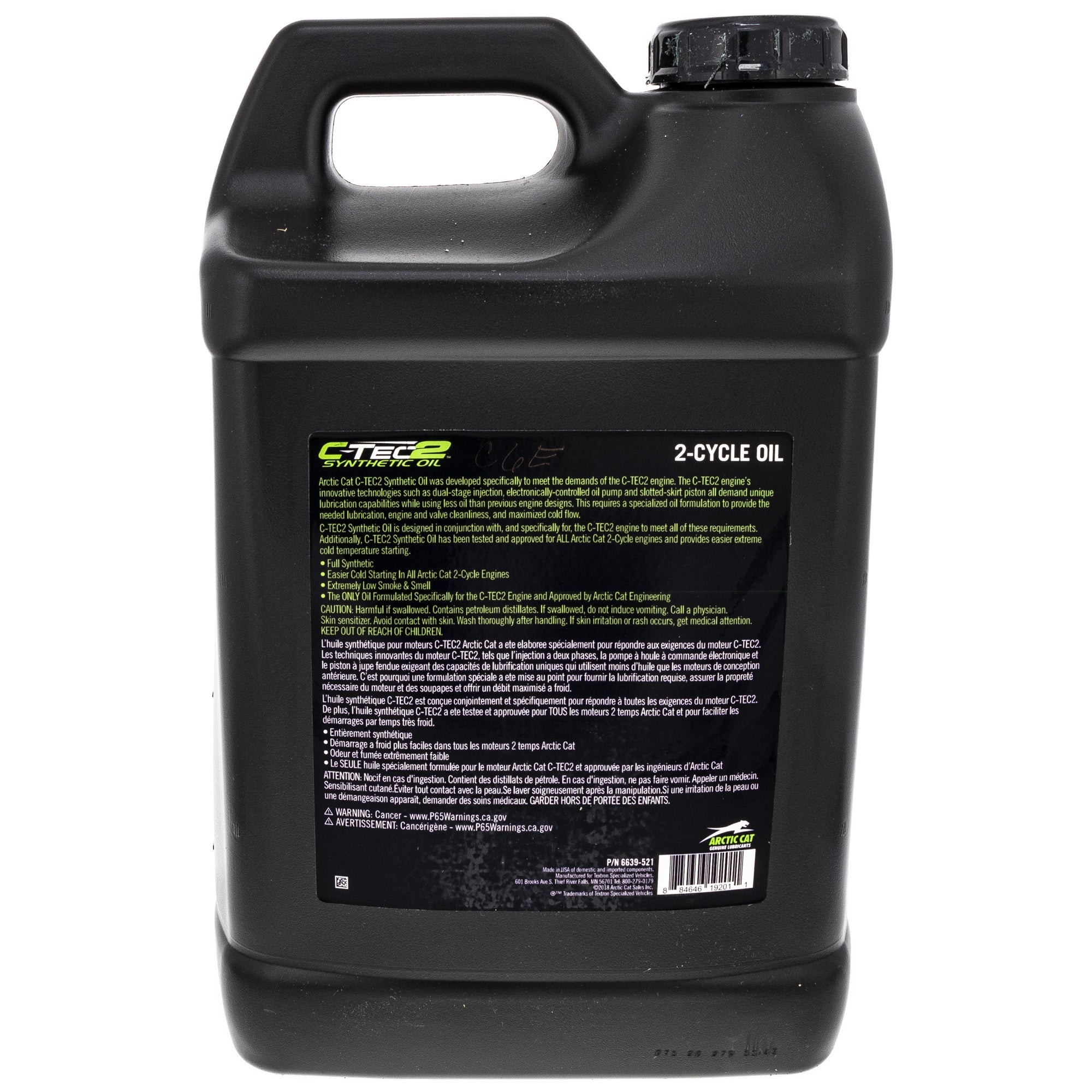 Arctic Cat C-TEC2 Oil 2.5 Gallons 6639-521
