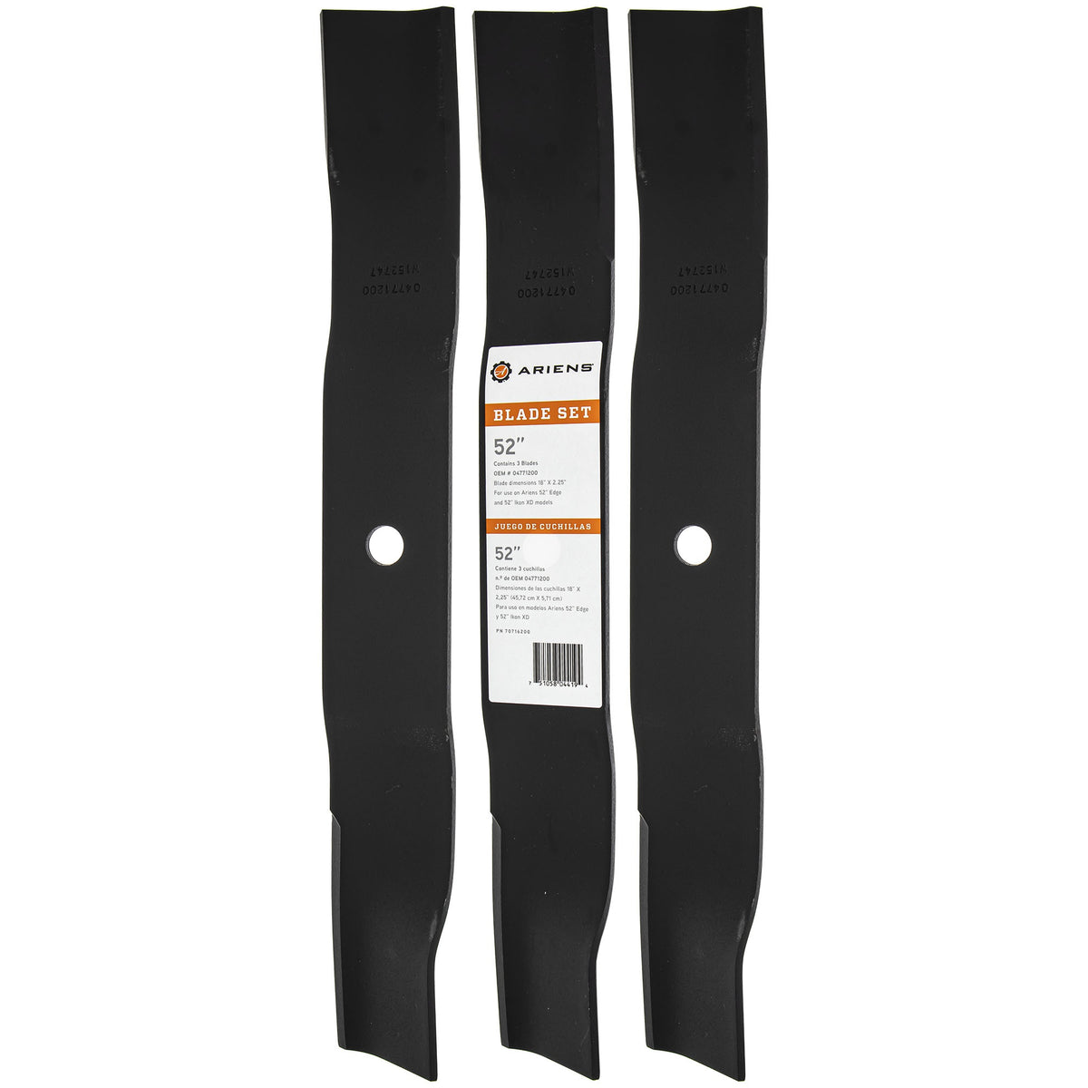 Ariens 70716200 18" Mower Blades 3-Pack