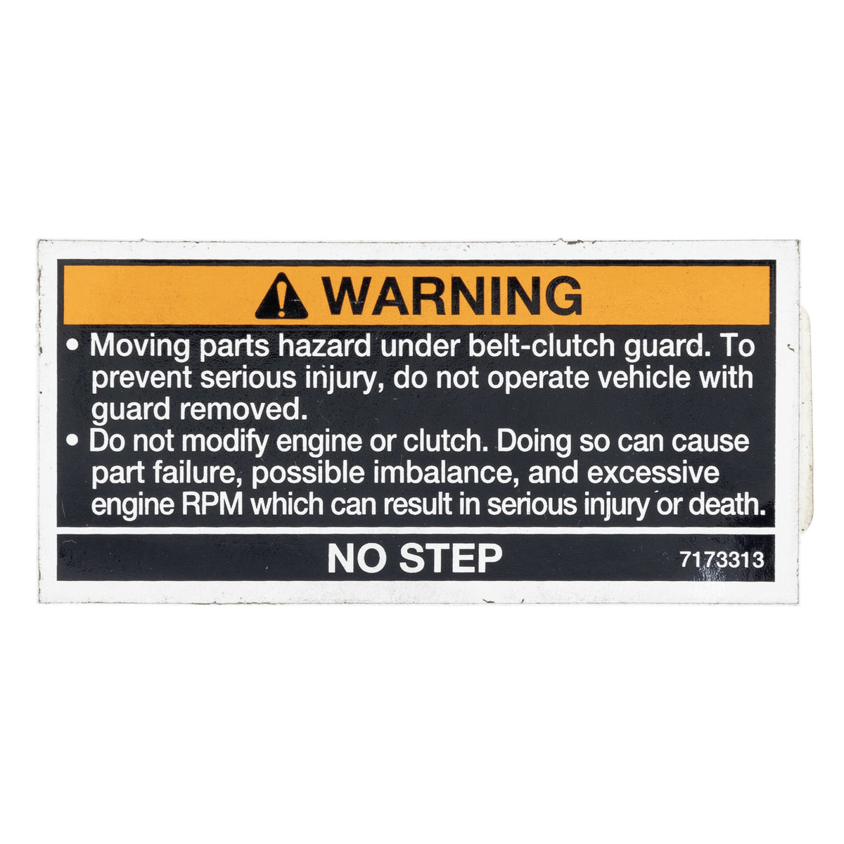 Polaris No Step Clutch Cover Warning Decal 7173313