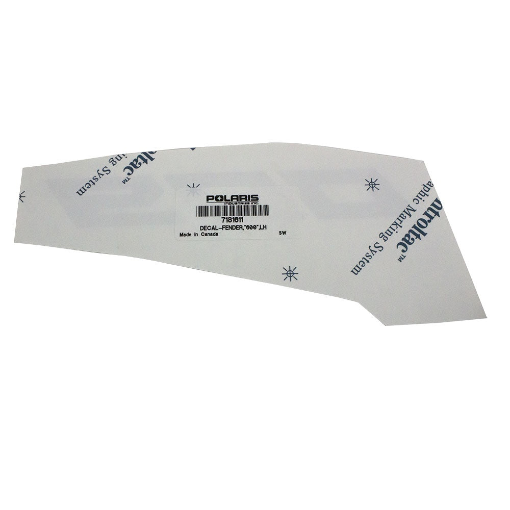 Polaris Left Hand "600" Fender Decal 7181611