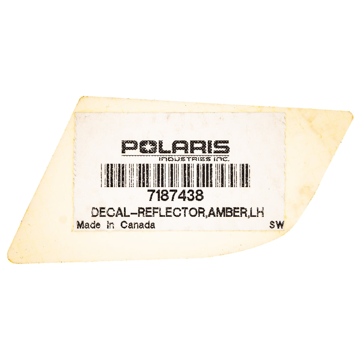 Polaris Amber Left Hand Reflector Decal 7187438 alternate view