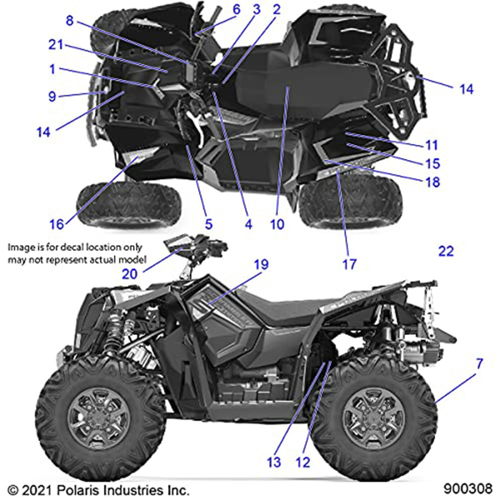 Polaris Front Left Side Cab AWD Decal 7188983