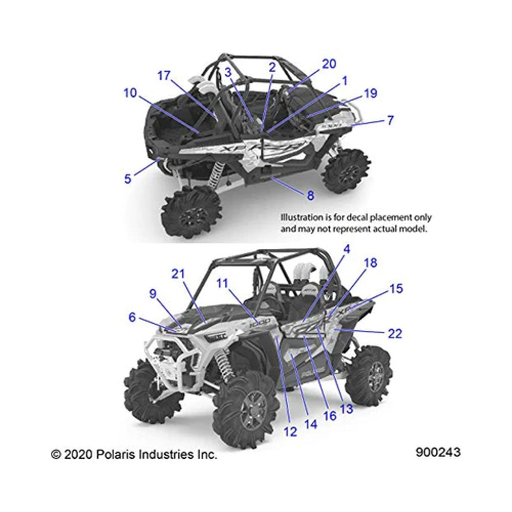 Polaris Right Top Upper Door Decal 7193486