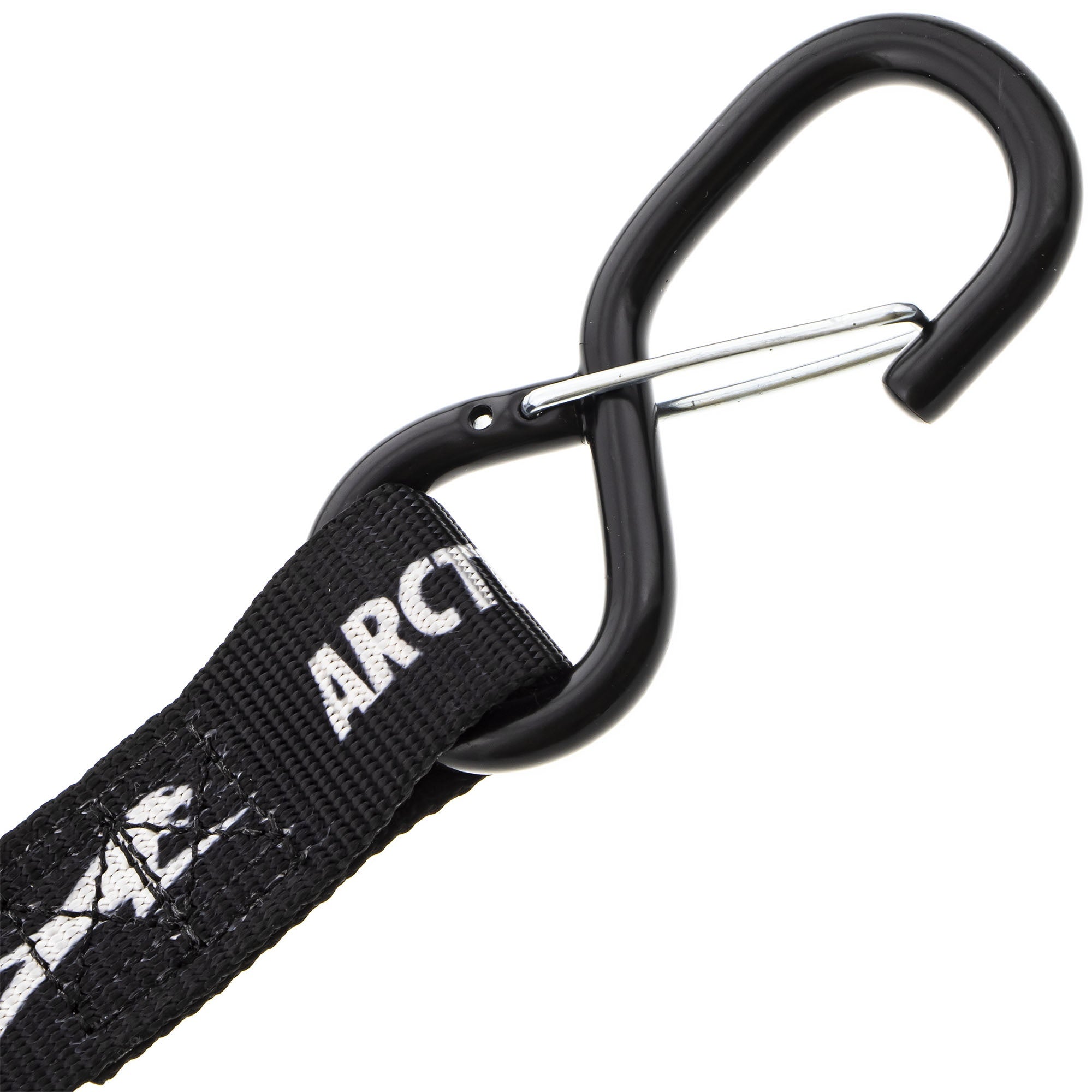 Arctic Cat 7639-183 Black Tie Down Ratchet Straps w Clip Spring Loaded S-Hooks