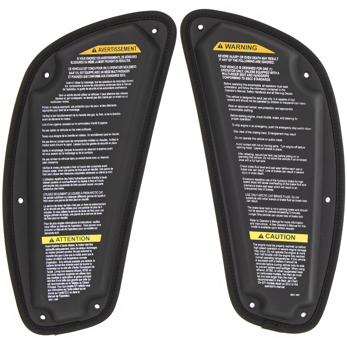 Arctic Cat 7639-774 Black Gen 2 Tank Pads X Sno-Pro Riot QS3 M ES ATAC 8000 2.6