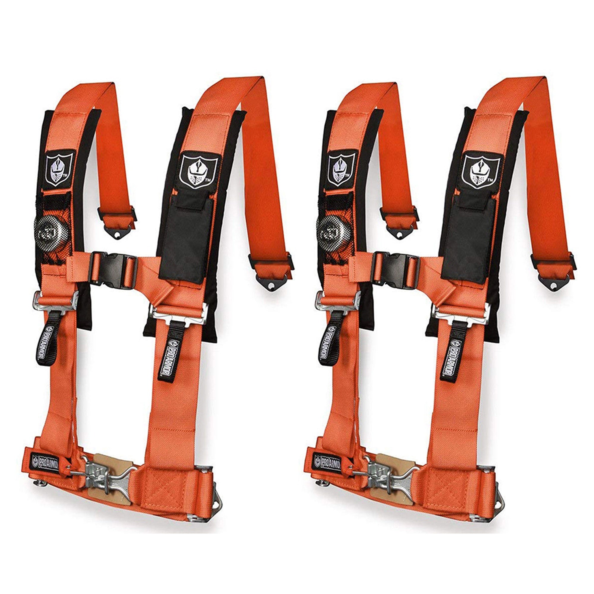 Pro Armor A114220OR Orange Seat Belt 4 Point 2" Harness 1000 900 570 (2-PACK)