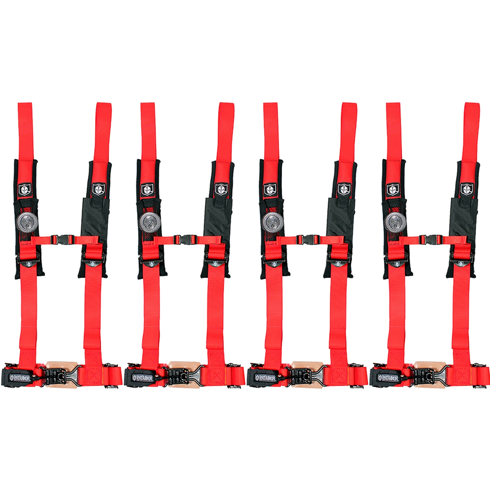 Pro Armor A114220RD Red Seat Belt 4 Point 2" Harness 1000 900 570 800 (4-PACK)
