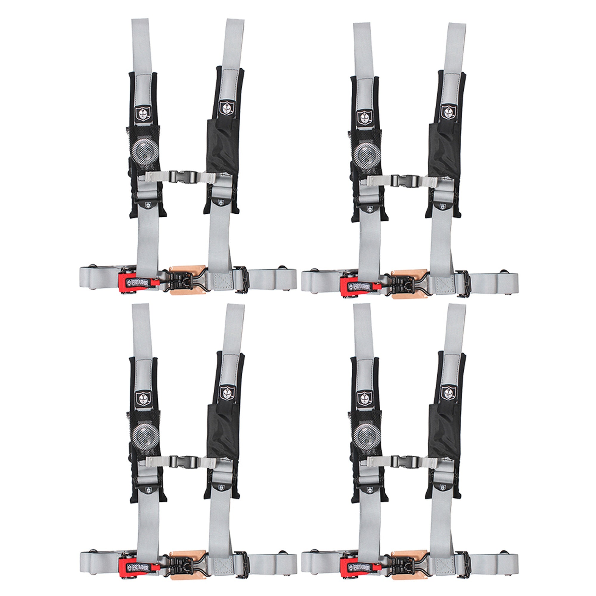 Pro Armor A114220SV Silver Seat Belt 4 Point 2" Harness 1000 900 570 (4-PACK)