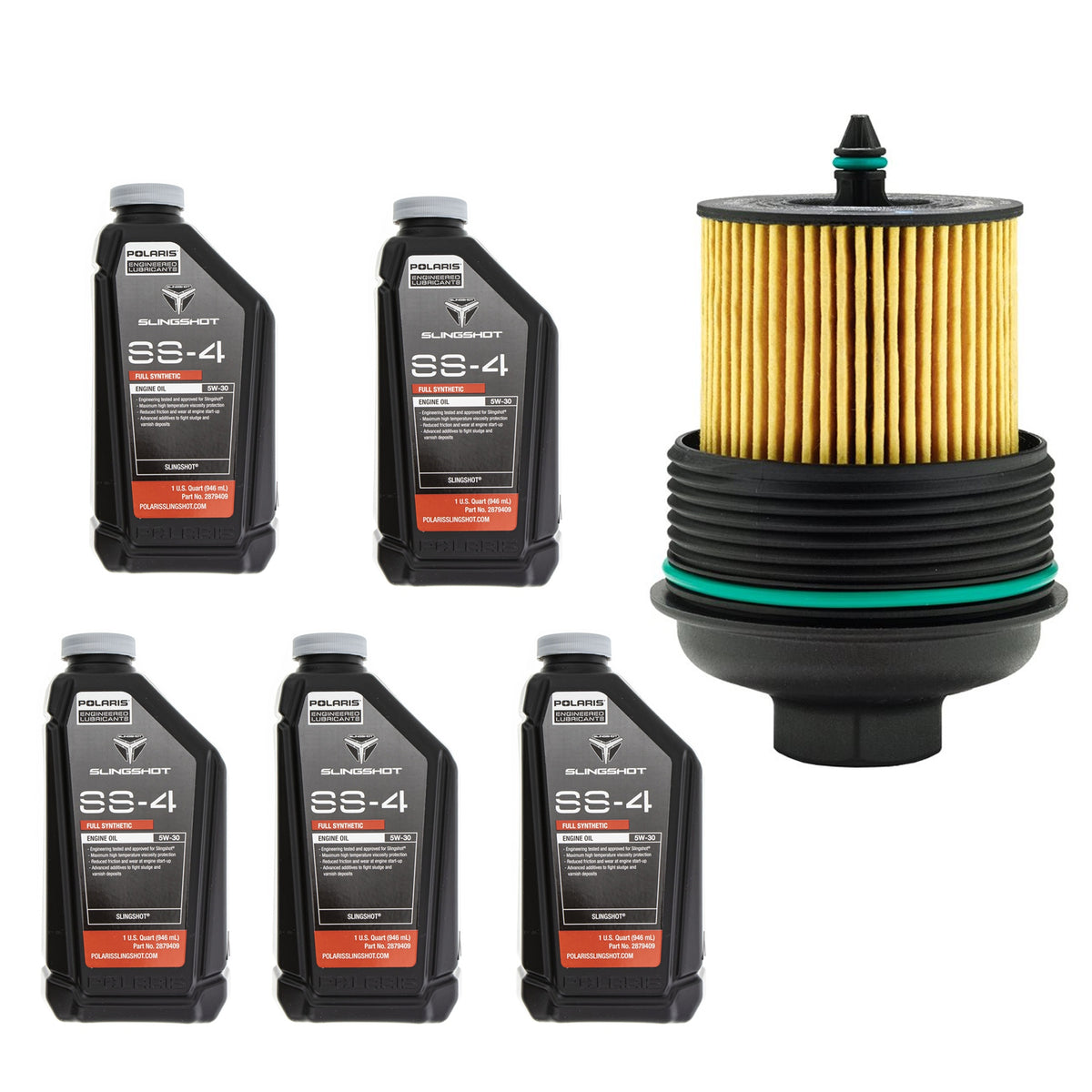 Polaris 5 Quarts SS-4 Full Synthetic 5W-30 Oil Change Kit FKOCK10666