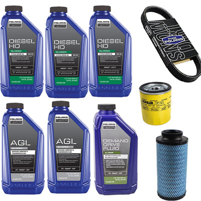 Polaris 3 Quarts Diesel HD 5W-40 Oil & Drivetrain Fluid Service Kit with Air Filter & Drive Belt FKOCK10586