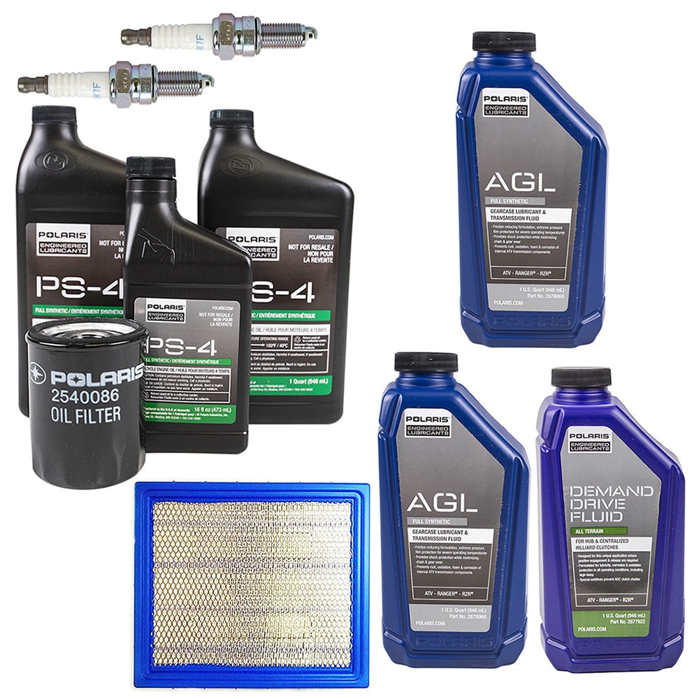 Polaris 2.5 Quarts PS-4 Oil & Drivetrain Fluid Service Kit with Air Filter & Spark Plugs FKOCK10607 alternate view
