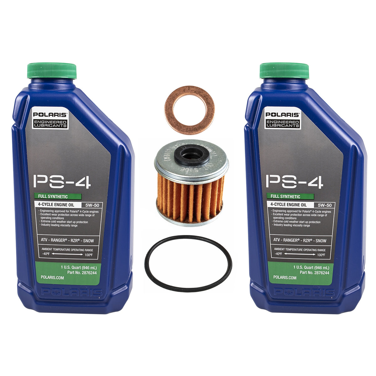 Polaris 2 Quarts PS-4 Full Synthetic 5W-50 Oil Change Kit FKOCK10660