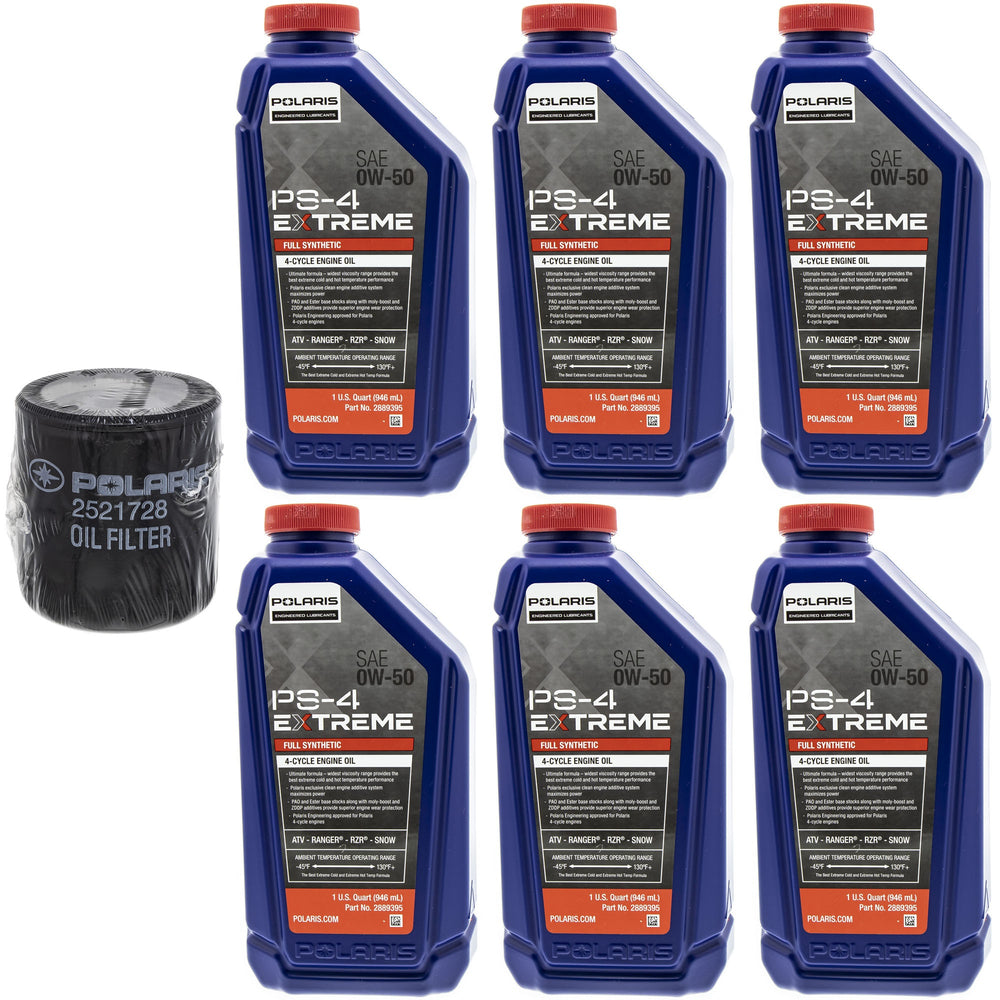 Polaris 6 Quarts PS-4 Extreme 0W-50 Oil Change Kit FKOCK20054