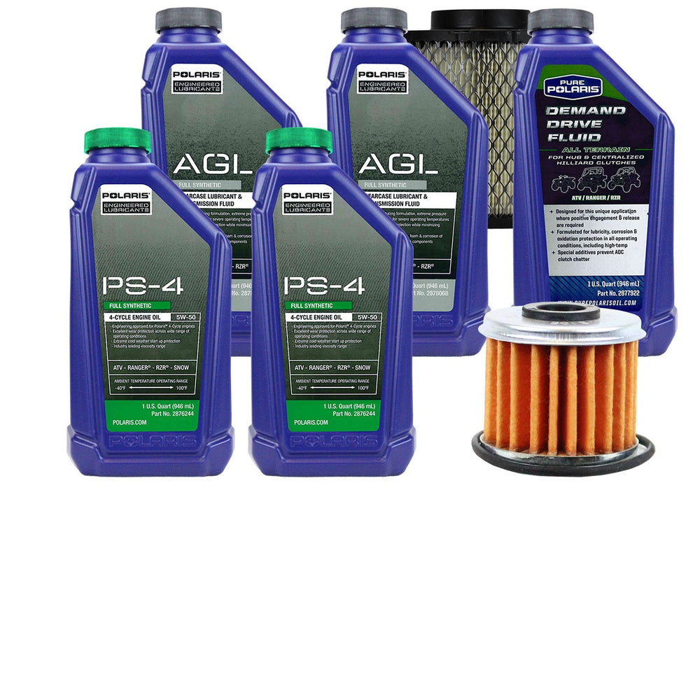 Polaris 2 Quarts PS-4 5W-50 Oil & Drivetrain Fluid Service Kit with Air Filter FKOCK10090