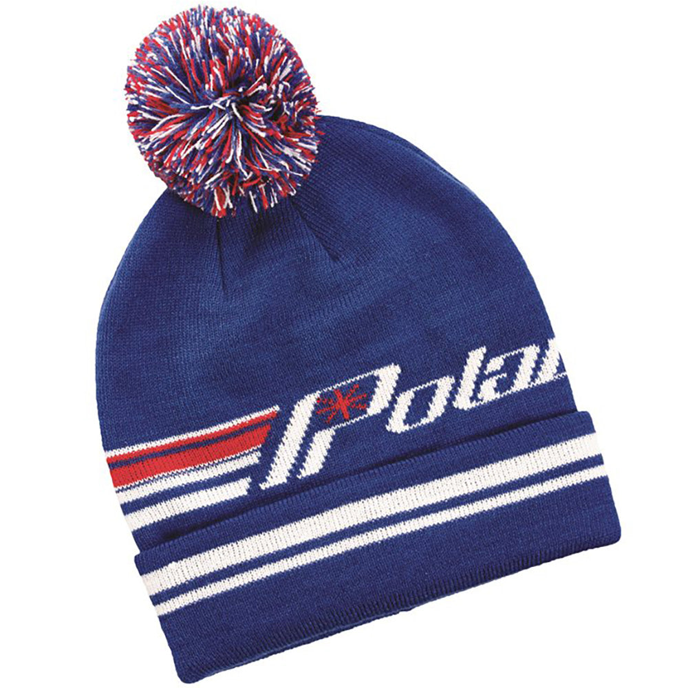 Polaris  Knit Retro Cuff Beanie Pom Warm Stretch Comfortable Winter Hat - One Size