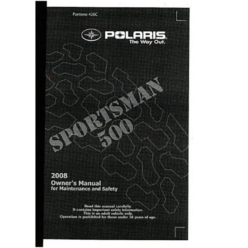 Polaris 9921161 Owners Manual Sportsman 500 2008