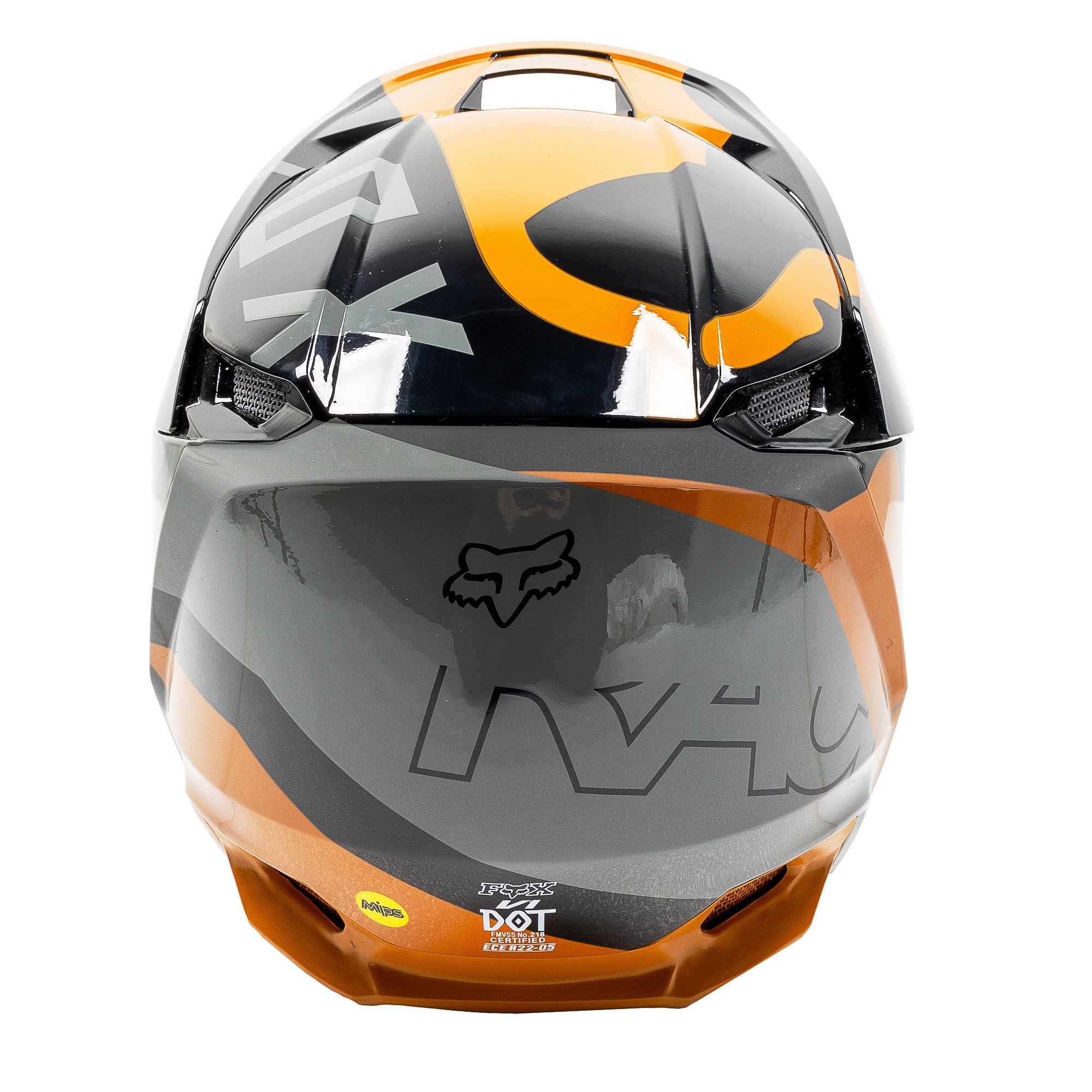 Fox Racing 28357-595-YM Youth Black Gold V1 Skew Helmet DOT ECE Certified Lightweight