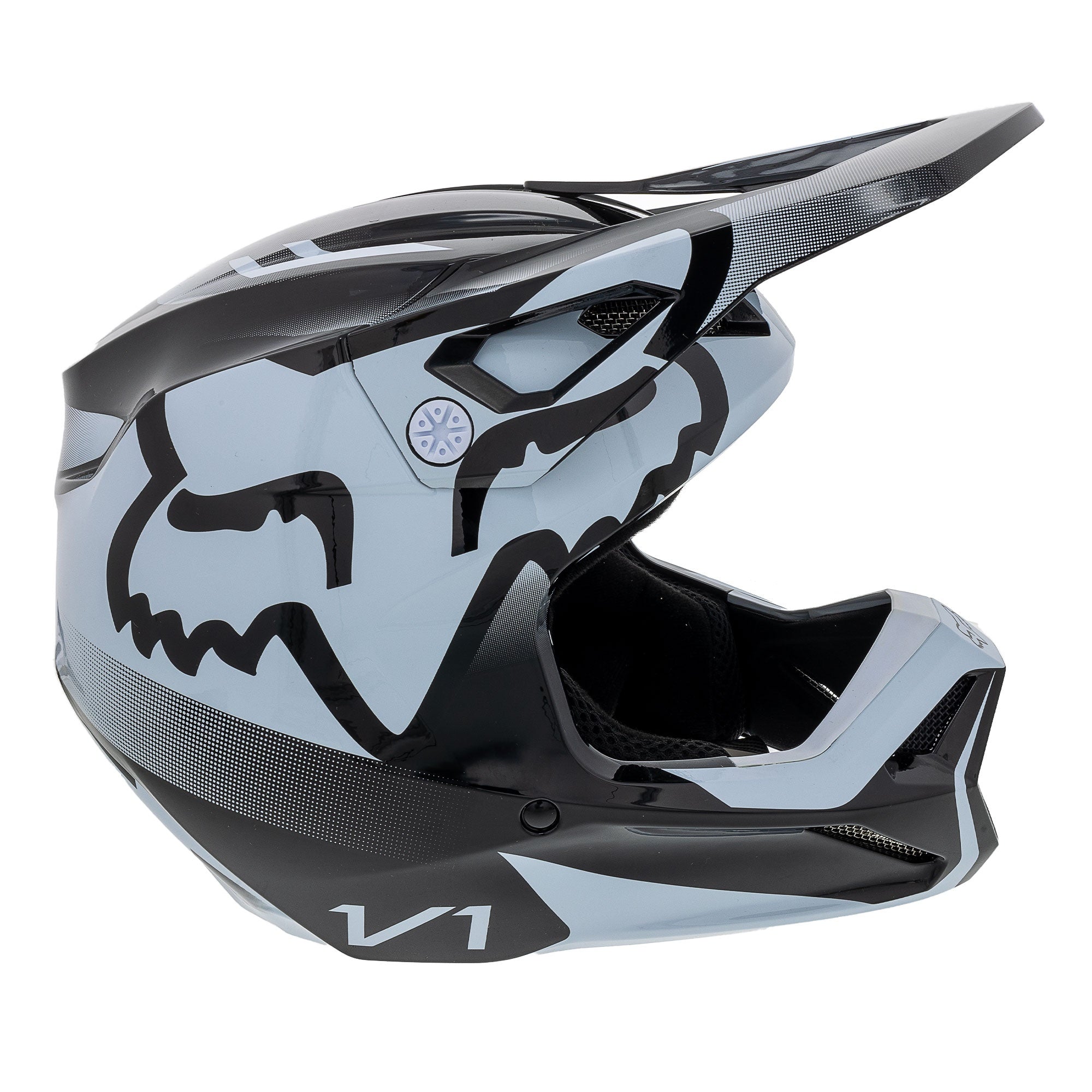Fox Racing 29729-018-YM Black White V1 Leed Motocross Helmet DOT ECE Offroad MotoX MIPS -