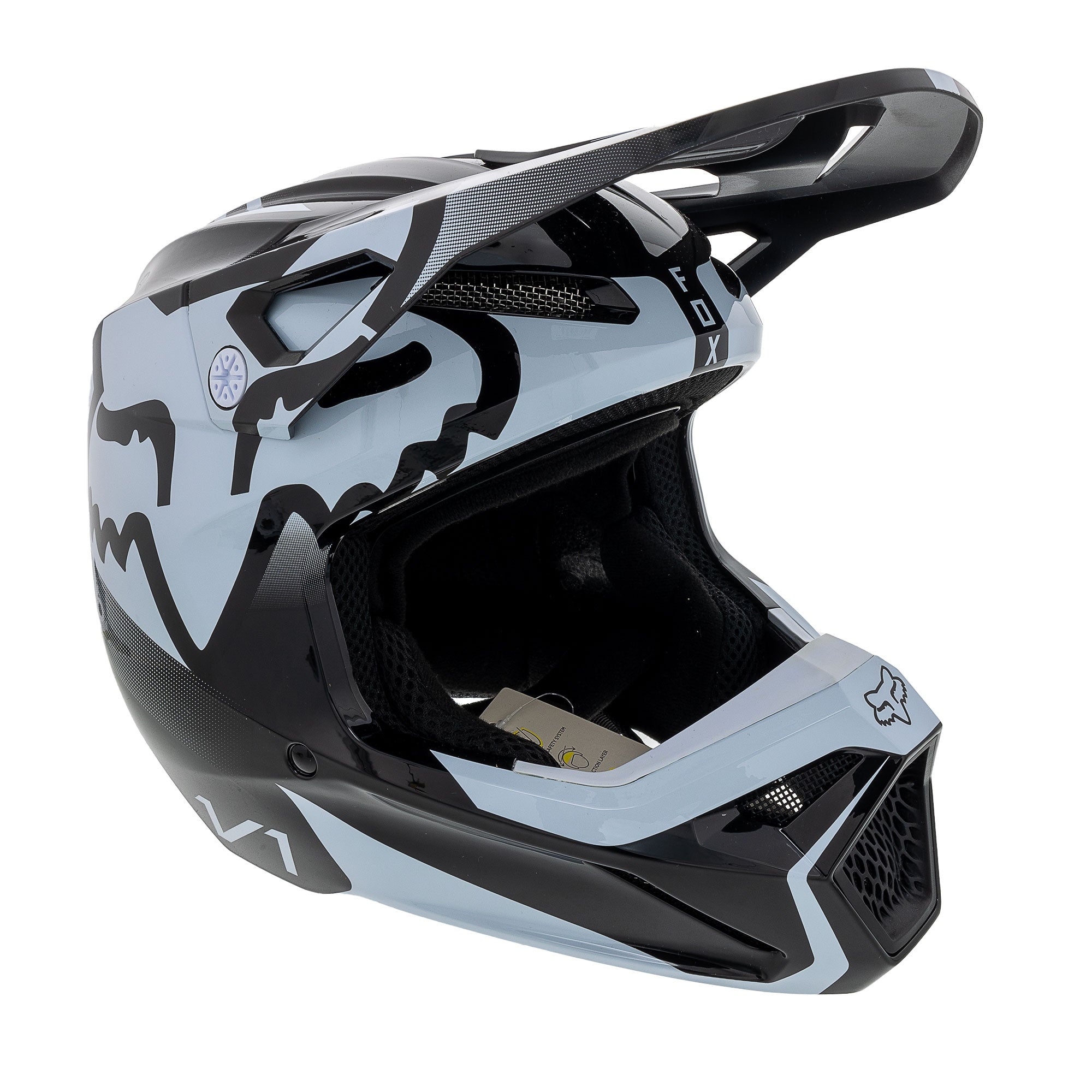 Fox Racing 29729-018-YM Black White V1 Leed Motocross Helmet DOT ECE Offroad MotoX MIPS -