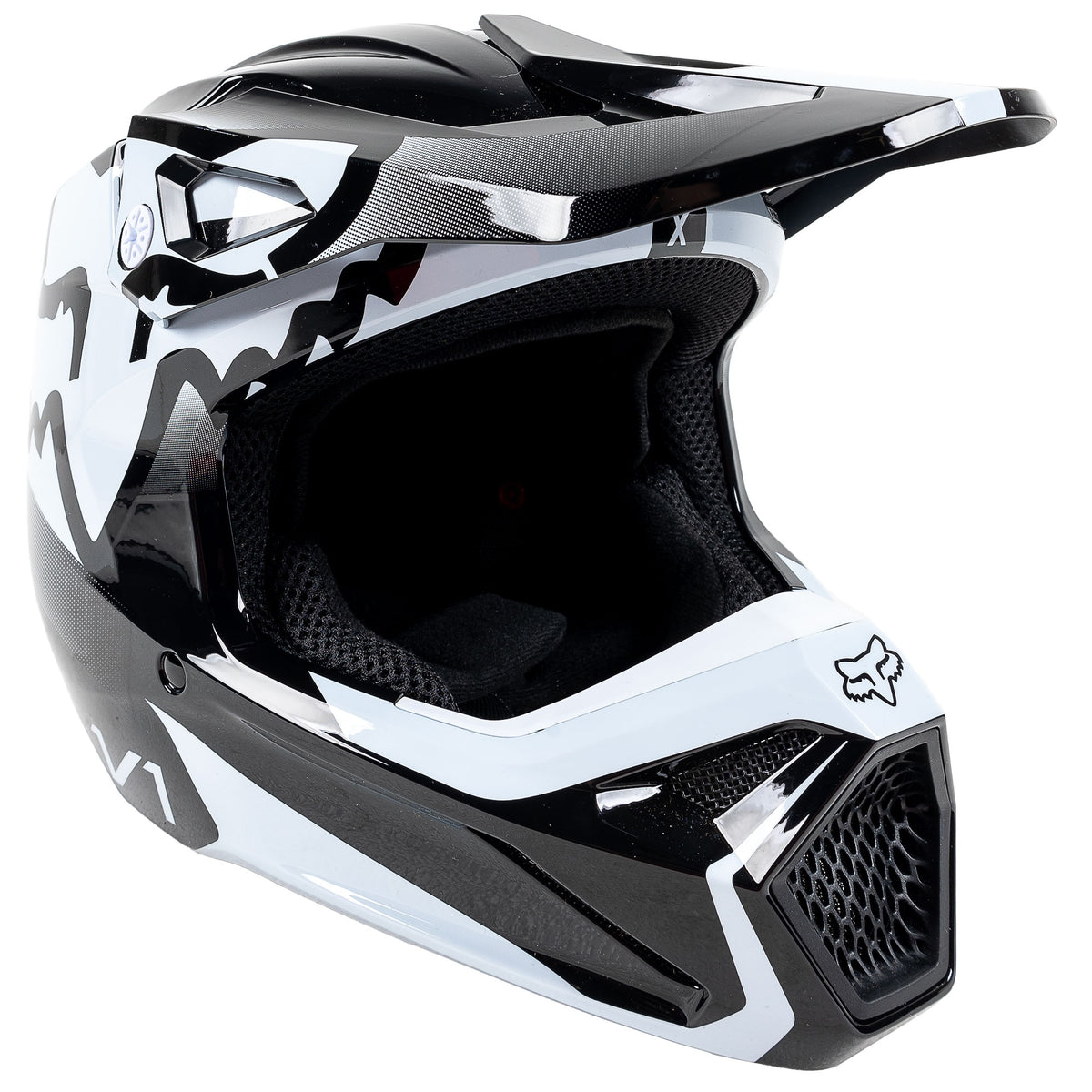 Open-box.Fox Racing Black V1 Leed Motocross Helmet DOT Offroad MotoX MIPS SDP170